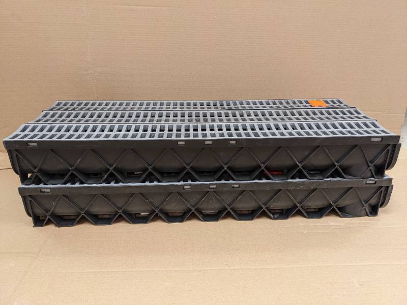 lot 170 image: (6) Storm Drain 40 in. Channel Complete with Portland Grey Grate by RELN