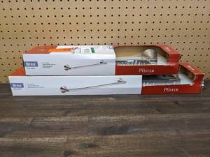 lot 183 image: New, Set of Pfister Brea Towel Bars in Brushed Nickel, (1) 18 in. Bar and (1) 24 in. Bar