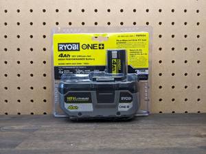 lot 54 image: New RYOBI ONE 18V 4.0 Ah Lithium-Ion HIGH PERFORMANCE Battery