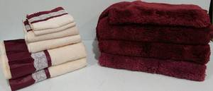 Burgandy Bath Rugs and Bath Towels