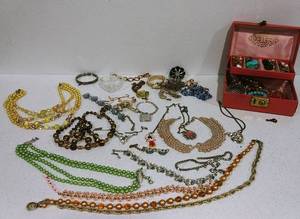 Large Assortment of Jewelry with Locking Box