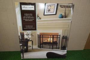 lot 115 image: Allen  Roth Craftsman Style Fireplace Screen -Oil Rubbed Bronze
