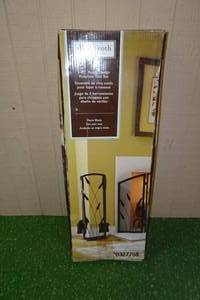 lot 119 image: Allen  Roth 5 Piece Reeds Design Fireplace Tool Set -Matte Black