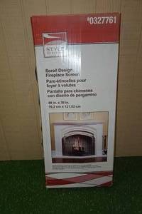 lot 121 image: Style Selections Scroll Design Fireplace Screen