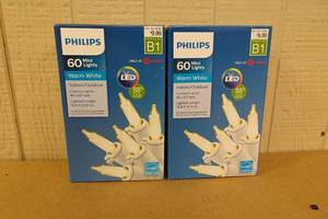 lot 233 image: 2 Sets Philips IndoorOutdoor Warm White 60 Mini Lights -19.6ft Each
