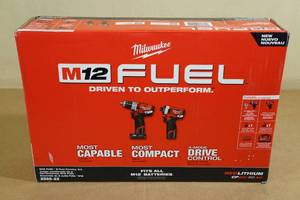 lot 7 image: Milwaukee M12 Fuel Hammer DrillDriver  Impact Driver Combo Kit