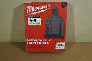 lot 19 image: Milwaukee Hydrobreak Rain Shell Jacket -Mens XL Gray
