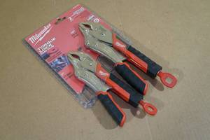 lot 30 image: 2 Milwaukee Torque Lock Curved Jaw Pliers with Grip