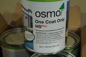 lot 86 image: 4 Osmo One Coat Only Wood Finish -White Spruce