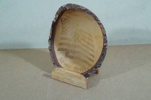lot 210 image: Great Alaskan Bowl Company Carved Wood American Flag Bowl