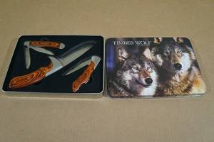 lot 257 image: Maxam Timber Wolf 3 Knife Set
