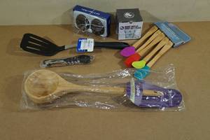 lot 277 image: Assorted Kitchen Utensils - Ladle, Shakers, MixerBrush Set, Corkscrew