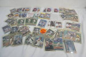 sleeved baseball cards and assortment