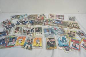 sleeved baseball cards and assortment