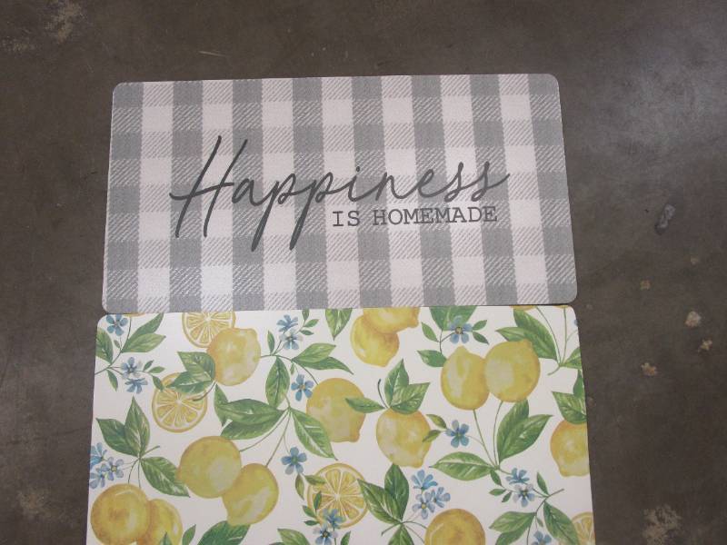lot 725 image: 2 Pack - 20 in x 39 in Comfort Mats (HAPPINESS & LEMONS)