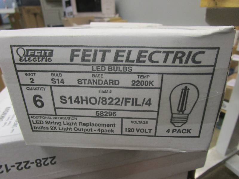 lot 107 image: FEITT ELECTRIC 15-Watt Equivalent S14 HO String Light LED Light Bulb, Warm White 2200K (24-4 PACKS)