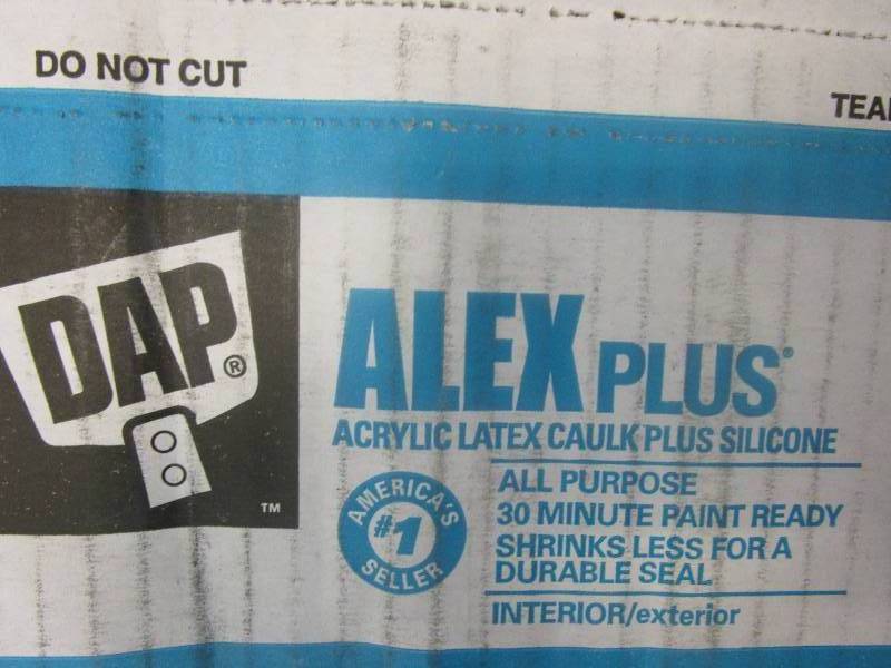 lot 75 image: DAP Alex Plus 10.1 oz. White Acrylic Latex Caulk Plus Silicone (12 PACK)
