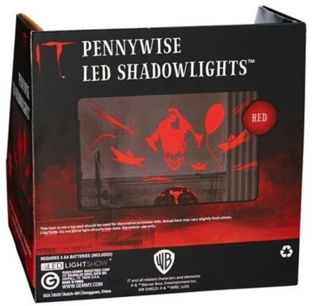 lot 2 image: LED IT Pennywise Tabletop Lightshow Shadow Projection Lamp - In Red Light - Works.