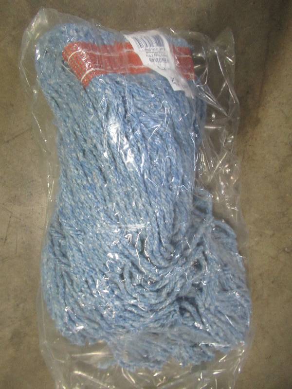 lot 241 image: (12 Pack) Renown #16 Standard Blue Blend, Cut-End Wet Mop Heads With 1 Headband.