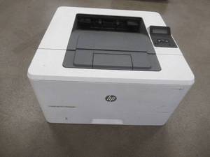 lot 327 image: HP, LaserJet Pro M402dn Laser Printer, Missing Power Cord, TestedWorks, Used in Retail Office - SOLD AS IS .