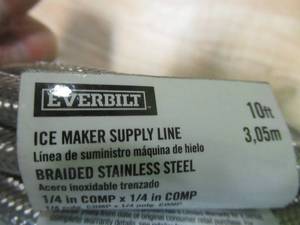 lot 270 image: (10 Pack) 14 x 14 x 10 Ft. Stainless Steel Ice Maker Supply Lines - SOLD AS IS