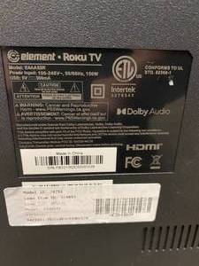 lot 1009 image: E4AA55R Element 55 4K UHD Roku LED TV