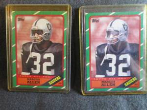 175. 2 1986 Topps Marcus Allen Card...