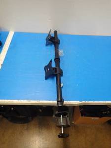 Vertical Style Dual Monitor Stand with a Clamp Mount