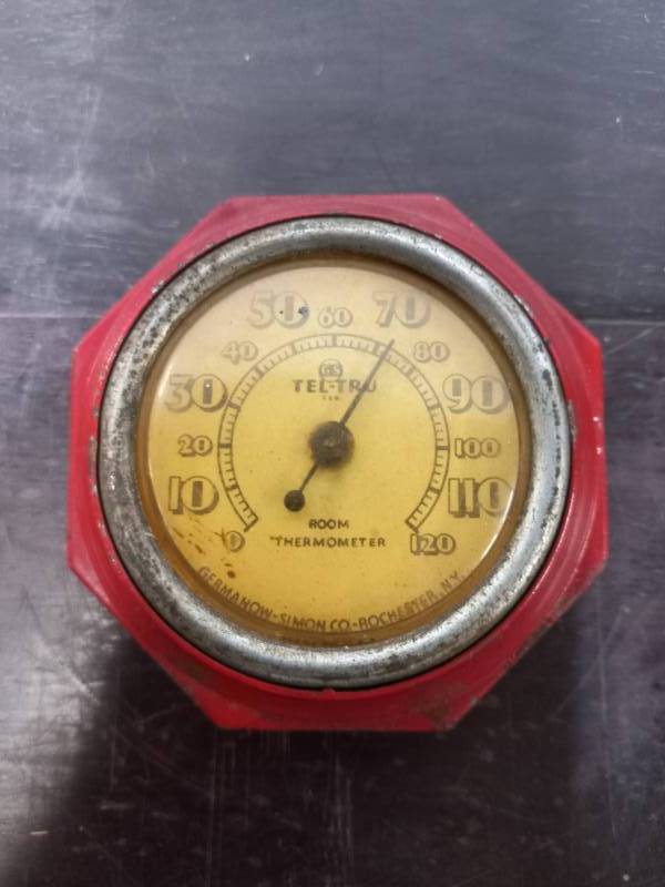Vintage TEL-TRU Room Thermometer Germanow Simon Co Rochester