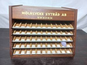 lot 79 image: Swedish Thread Spool Cotton Display - by Molnlycke Sytr ad