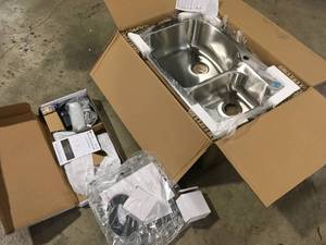 Glacier Bay All-in-One Drop-inUndermount 18G Stainless Steel 33 in. 2-Hole Double Bowl Kitchen Sink with Pull-Down Fauce Review all pictures