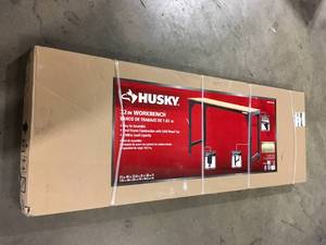 Husky 6 ft. Solid Wood Top Workbench in Black, review all pictures
