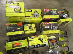 Mix Lot of Hand-Held Ryobi Tools, Battery Operated, Drills Customer returns Review all pictures