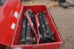 Large Gondola Train Heavy Duty Moving Dollys With Red Metal Storage Cases