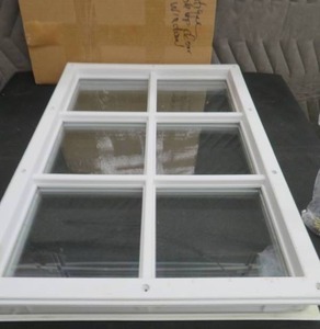 ENTRY DOOR DOUBLE 6 PANE WINDOW.