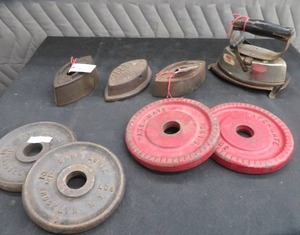 VINTAGE WEIGHTS AND SAD IRONS