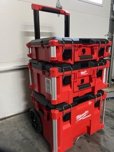 lot 7 image: New Milwaukee Packout - 3 tool box set