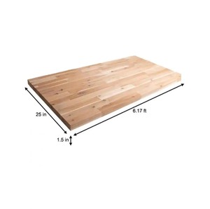 lot 19 image: Hardwood Reflections 74x25x1.5 Unfinished Acacia Solid Wood Butcher Block Countertop w Eased Edges