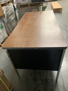 lot 66 image: Black Steel Office Desk 60x30