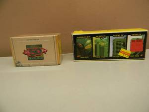 ERTL 164 SCALE JOHN DEERE MODEL A WITH FARMER &  ERTL JOHN DEERE HISTORICAL 4 PC TRACTOR SET 164 SCALE- NEW IN BOX - AWESOME PIECE - SEE PICTURES