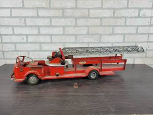 lot 1224 image: DOEPKE Model Toys ROSMOYNE  Steel Ladder Fire Truck Toy - Approx. 34 Long