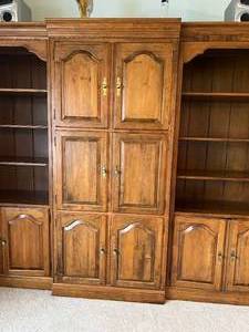 lot 9 image: 3 Piece Solid Wood Wall Unit