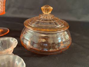lot 15 image: Pink Depression Glass
