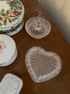 lot 62 image: Lot of Jewelry  Trinket boxes & Ring Holder