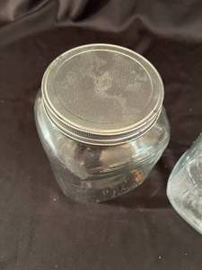 lot 50 image: Pair of Vintage Glass Jars with Lids