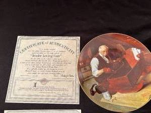 lot 159 image: 4 Norman Rockwell Collector Plates with COA
