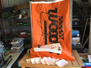 lot 74 image: Vintage Woodys Promotional Flag - Decals