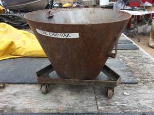 lot 134 image: CNC Chip Pail with Roller Cart