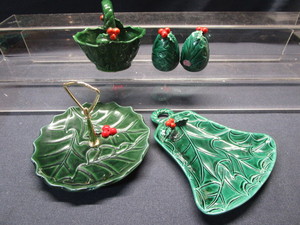 Vintage Lefton Holly Dishes