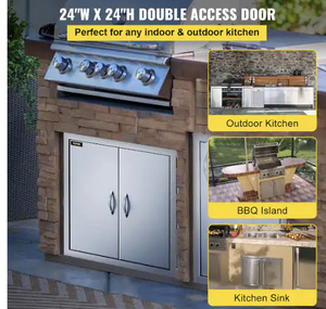 lot 32 image: Vevor Double Walled Access Door 24 Outdoor Kitchen  Bbq Island 304 Stainless Steel